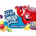 Kool-Aid Jammers Tropical Punch Zero Sugar Artificially Flavored Soft Drink, 10 ct Box, 6 fl oz Pouches. 