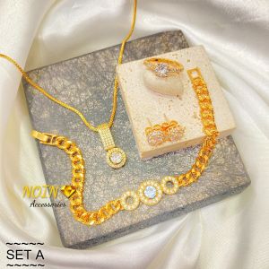 Set Perhiasan Lapis Emas Dewasa Permata Aksesoris Fashion