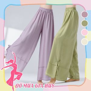 Quần múa Trung hoa xẻ gấu thắt nơ duyên dáng MQ19