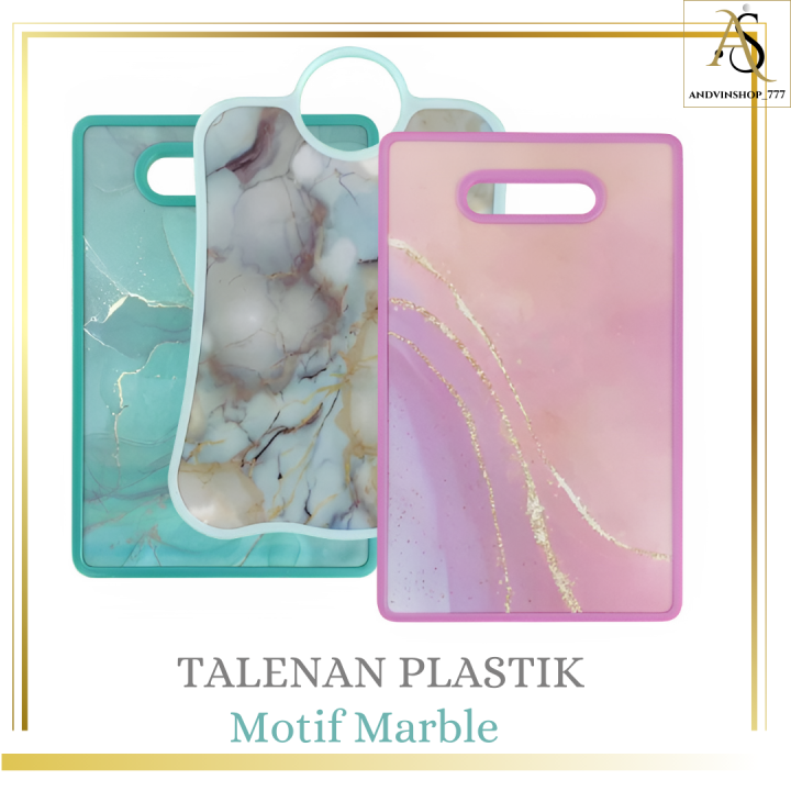 Talenan Plastik Motif Marble Besar Kecil Anti Lengket Talenan Aesthetic