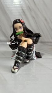 Action Figure Kimetsu No Yaiba Demon Slayer Nezuko Kamado Sitting Mainan Hot Toys Anime Pajangan Dashboard Mobil