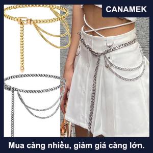 【CANAMEK】 Nhiều Lớp Kim Loại Thắt Lưng Chuỗi Cho Phụ Nữ Dây Thắt Lưng Dài Tua Eo Chuỗi Ăn Mặc Quần Jean Thắt Lưng Phụ Nữ Dây Thắt Lưng Thắt Lưng Phụ Nữ Cơ Thể Chuỗi