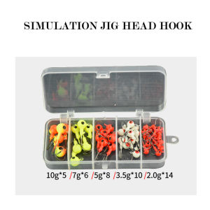 43 Pcs 2g-10g Refined Color Paint Lead Hook with Eye Painted Lead Hook Set