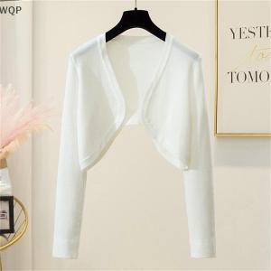[WQP Fashion Store] Flash Sale Jewelry Women Shrugs Solid Elegant Breathable Leisure Cardigans Korean Style All-match Shawl Tops