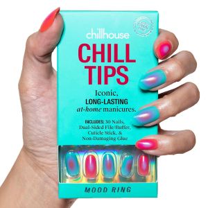 Chillhouse - Chill Tips Press on Nails Kit - Mood Ring (Oval) - 30 Nail Shapes & Sizes - Up to 2 Weeks of Wear - Customizable Fit - Reusable - Latina Founded & Women Owned - Beauty & Self Care