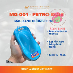 Sơn xe máy HYPER màu xanh petro 1K (Code: MG-001) (Lót nền trắng)