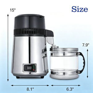 Portable 4L Pure Water Distiller – 304 SS Countertop Filtration System for Home Office  Laboratory  | Ships Today