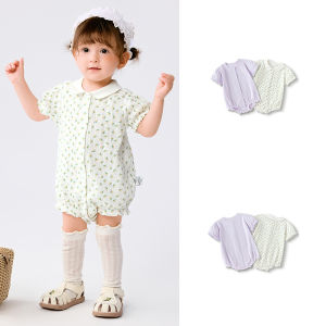 balabala Newborn Clothes Baby Romper Triangle Cotton Two-Piece Summer 2025