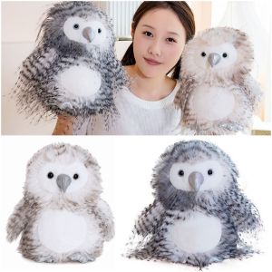 FLYING Hairy Simulated Owl Plush Toy Soft Plush Khaki Grey Simulation Owl Toy Simulation Lifelike Design Soft Owl Toy Gift Giving