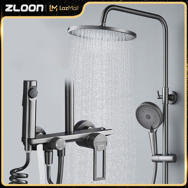 ZLOON New Arrivals Luxury Thermostatic Bathroom Shower Sets Gray Wall ...