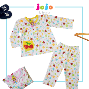 Baju Piyama Anak Bayi Perempuan atau Pakaian Jumper Tidur Fashion Model Korea Celana Panjang Import Strawberry