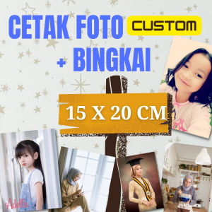 CETAK FOTO BINGKAI KUSTOM GAMBAR 15x20CM HIASAN DINDING WALL DECOR PAJANGAN DEKORASI KAMAR RUMAH