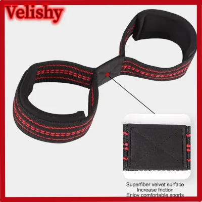 Velishy 1Pc Figure 8 Weight Lifting Straps Dead Lift Wrist Support Strap For Pull-up Horizontal Bar Powerlifting Gym Fitness Equipment