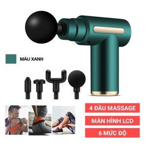 Máy Massage Cầm Tay Mini Giảm Đau Cơ Okila - Súng Massage Cầm Tay Fascia Gun KH-720 Phiên Bản Mini 4 Đầu 6 Chế Độ Massage Toàn Thân Giảm Căng Cơ Nhức Mỏi Vai Gáy Giúp Lưu Thông Máu Hiệu Quả -Bảo Hành 12 Tháng Toàn Quốc