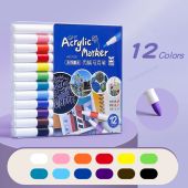 【Hàng tồn kho】Bút Màu Acrylic Marker Màu Sắc Tươi Sáng 12/24/36/48/60/80 Vẽ Trên Mọi Chất Liệu Có Thể Vẽ Chồng Màu