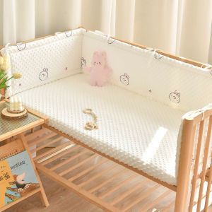 Printed Soft Newborn Crib Protector 3D Doudou Velvet Baby Bed Surround Bumper Safety Rail Fence