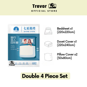 TREVOR Premium Disposable Bedsheet - Travel Quilt Duvet Pillow Cover Bed Extra Thick Sterilized Hotel One Time 一次性床单被套
