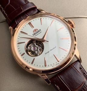 ĐỒNG HỒ NAM CHÍNH HÃNG Orient RA-AG0001S10B Automatic White Dial Rose Gold Case Brown Leather For Men