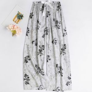 🚚 SG Seller 🚚Summer Cotton Silk Pajamas Pants Large Size Loose Wide Leg Pants (FREE SIZE)