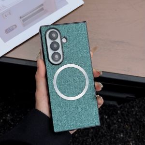 For Samsung Galaxy Z Fold 7 Case Luxury PU Cloth Wireless Charging Protective Back Cover Case For Z Fold7 6 5 Shell