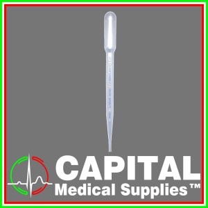 Laboratory Disposable Transfer Pipette Non-Sterile Size 1ml / 3ml (Plastic) 100 pcs/pack (WINGUARD)