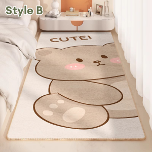 Bedroom carpet soft and skin-friendly bedside blanket thickened encrypted plush bedside carpet non-slip
