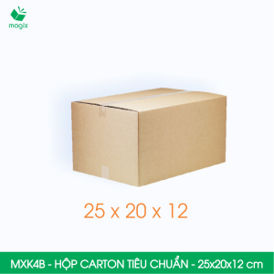 MXK4B - 25x20x12 cm - 20 hộp carton đóng hàng tiêu chuẩn - Thùng carton hộp giấy | Magix Packaging
