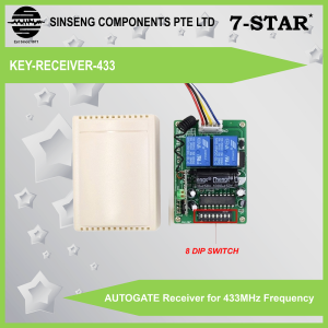 AUTOGATE Receiver for 433MHz/330MHz Frequency 8 DIP Switch [Order Model: KEY-RECEIVER-433/330]