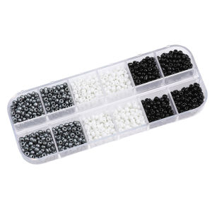 2000Pcs Loại Màu Sắc hạt cườm nhỏ 3Mm Hạt rời hạt thủy tinh Bộ hạt Vật liệu làm vòng tay Kit Đối Với Trang Sức nghệ thuật Tự làm Thủ Công