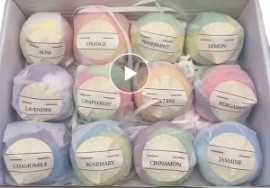 {SG Seller}12pcs set 70gGift S Essential Oil Organic Bath Fizzer Bath Bombs Gift set Bath salt ball bath .