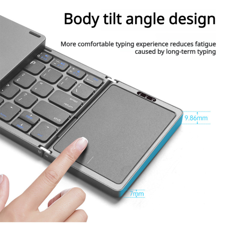 Folding Bluetooth Keyboard Wireless Charging Touch Keyboard Bluetooth ...