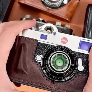 Roadfisher Genuine Real Leather Black Brown Camera Bag Protect Case Cover Half Base Grip For Leica M11 M11P