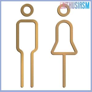 【Enthusiasm】🌟🌟【Hot Sale】🎈 สีดำทองสีห้องน้ำป้ายจานทองเหลืองล้างห้องประตูสติกเกอร์ WC Holder signage BOARD