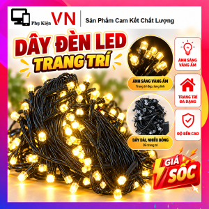 Dây Đèn LED Trang Trí Noel Giáng Sinh Tết Dài 40M - Đèn Nháy Đom Đóm Ánh Sáng Vàng Ấm Trang Trí Cây Thông Lấp Lánh - Đèn Nhấp Nháy Decor Cây Cảnh Ban Công