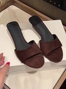 [Free Shipping] 2025 Summer New Fashion Versatile Niche Design Retro Wedge Sandals Square Toe Open-Toe High-Heel Slippers