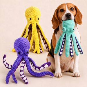 Dog Pet Plush Octopus Squeak Toy Interactive Bite Resistant Home Large and Small Dog Boredom Companion Toy