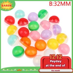 BAREN 100pcs nhựa rỗng Đồ chơi bán hàng tự động viên nang nửa rõ ràng nửa màu bóng tròn