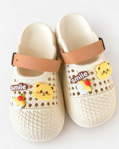 Dép Sục Gấu Smile Quai Có Khóa Charm Gấu | Bảng Size 36-41 Theo Chiều Dài Bàn Chân Dễ Đối Chiếu