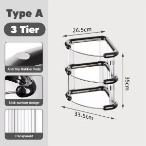 Kitchenut Transparent Cosmetic Rack Corner Shelf Kitchen Spice Rack Bathroom Storage Rack Organizer 化妆品收纳架