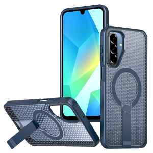 Casing Samsung Galaxy A17 A57 A05 A05s A06 A07 A14 A15 A16 A17 A25 A26 A27 A35 A36 A37 A55 A56 Heat Dissipation Case with Stand FX-Black Compatible with MagSafe Honeycomb Slim Fit Hard PC Shockproof Protective Magnetic Cooling Phone Case