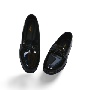 ArdiFeel Sepatu Docmart Wanita Big Size Jumbo | Sepatu Loafers Wanita | Sepatu Flat Loafers Slip-On Wanita Size 36-45 ARK 449 Hitam LX & Hitam Dop