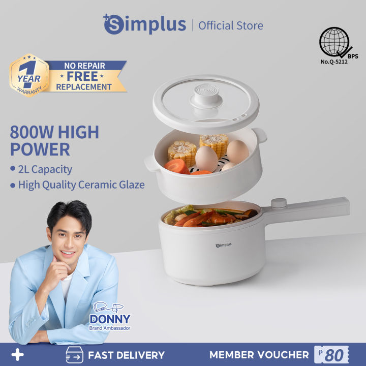 Simplus Electric Cooker Multi Cooker 2L Electric Multi Cookers Hot Pot  Electric Pan Non Stick