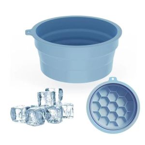Foldable Silicone Face Ice Bath Tray Face Ice Bath Bowl Cold Therapy for Facial Puffiness Multifunctional Skincare Washbasin Portable Cryo Skin Tool