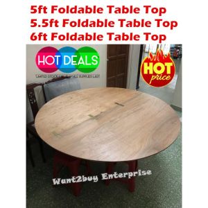 🇲🇾 🔥Hot Selling🔥 3 Size Available Restaurant Family Gathering Solid Plywood Foldable Extention Round Table Top