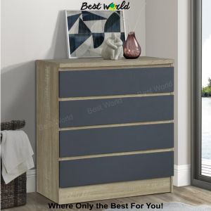 BEST Tiigo chest of 4 drawers (White/Walnut/Sonoma Oak) - CH 8007