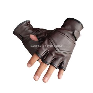 Sarung TAngan Motor Half Fingers Leather Gloves Yana