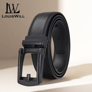 LouisWill Fashion Men’s Belt Second-layer Cowhide Belt Business Leisure Belt 120CM Automatic Buckle Belt Waistband Youth Sports Pant Belt Stylish Simple Nice Waistband Durable Belt