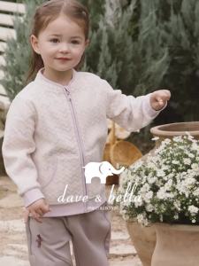 Dave Bella Children Jacket Autumn Winter Girls Warm Polar Fleece Topcoat Long Sleeve Outerwear Sweet Print Kids Clothes DB396-FF2026