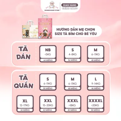 [1 BỊCH] Tã Bỉm Honey Thường Momo Luxury Love Max Diamond Thoải Mái Êm Dịu Cho Bé