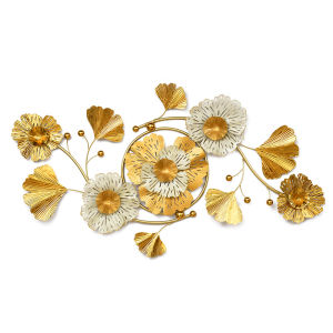 3 Styles Mirror ClockFlower 116x66cm Nordic Light Luxury Living Room Ginkgo Leaf Wall Hanging Decoration Creative Wall Clock Flowers And Plants